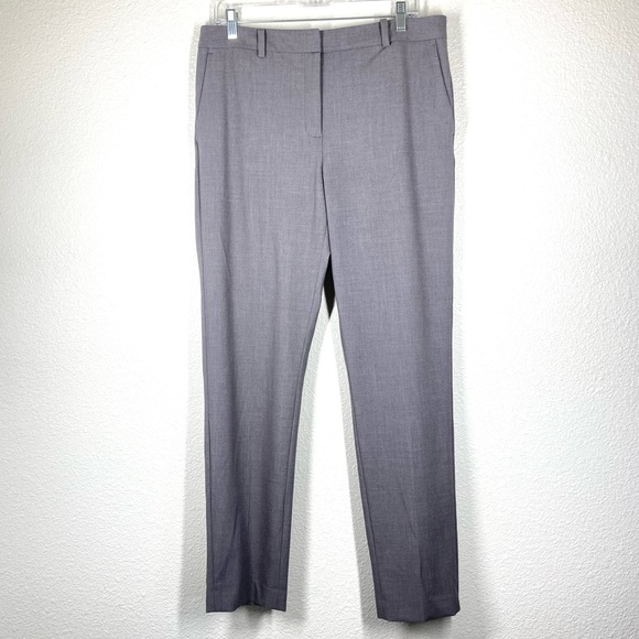 DKNY Womens Dress Pant Gray 10 Straight Leg Trousers Rayon Minimalist - Picture 1 of 16